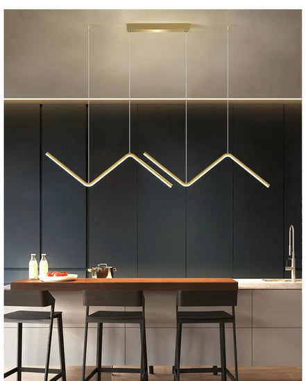 Modern LED irregular long chandelier adjustable chandelier dining room bedroom kitchen home decoration lighting