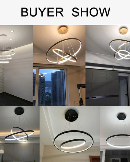 Modern led dining room chandeliers simple ring chandelier living  bedroom Lights home indoor lighting decorative Pendant Lamps