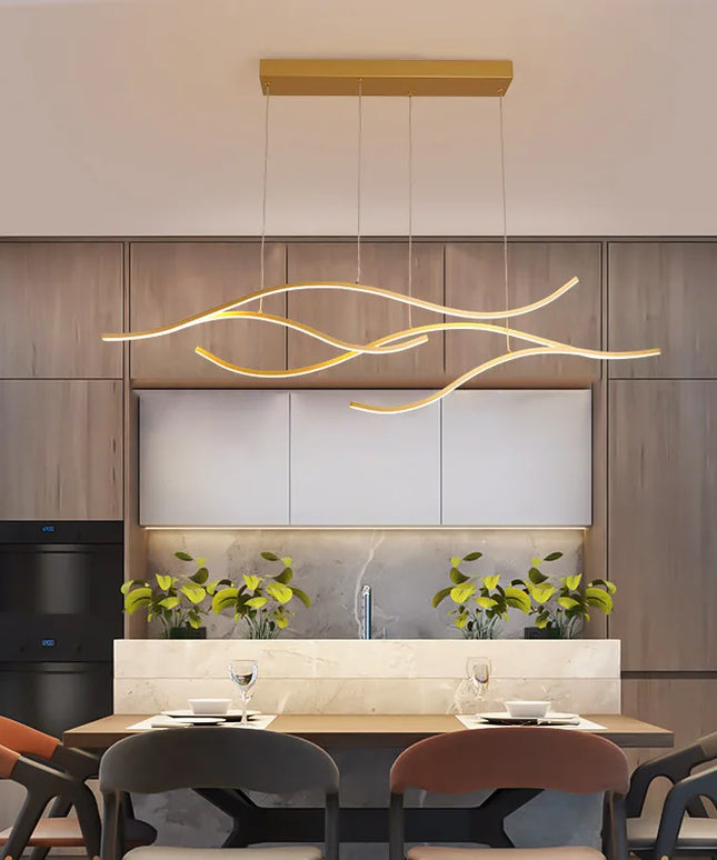 Modern Minimalist Led Chandelier Creative Personality Dining Room Bar Pendant Light Lighting Kitchen Hanging Lamp Lustre Fixture