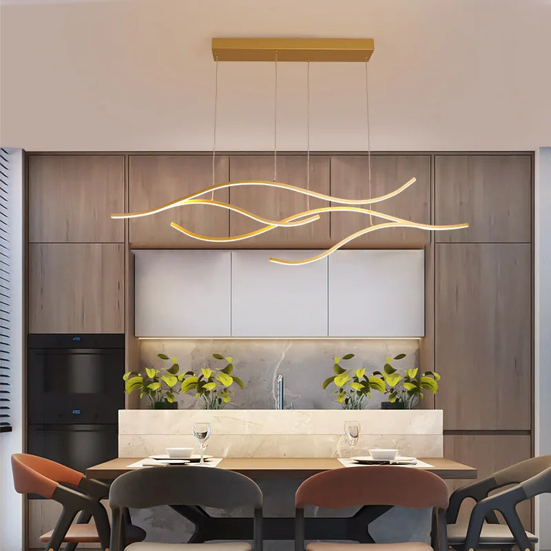 Modern Minimalist Led Chandelier Creative Personality Dining Room Bar Pendant Light Lighting Kitchen Hanging Lamp Lustre Fixture
