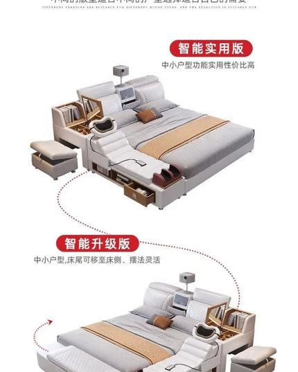 Comforter Mattresses Double Bed Luxury Organizer Bedframe Headboards Double Bed Bedroom Smart Camas De Dormitorio Furniture Home