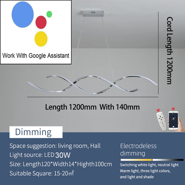 Modern chandelier Lights Simple Dining Room Lights Kitchen Long led Chandelier Living Room Pendant Lamp Home Decoration Lighting