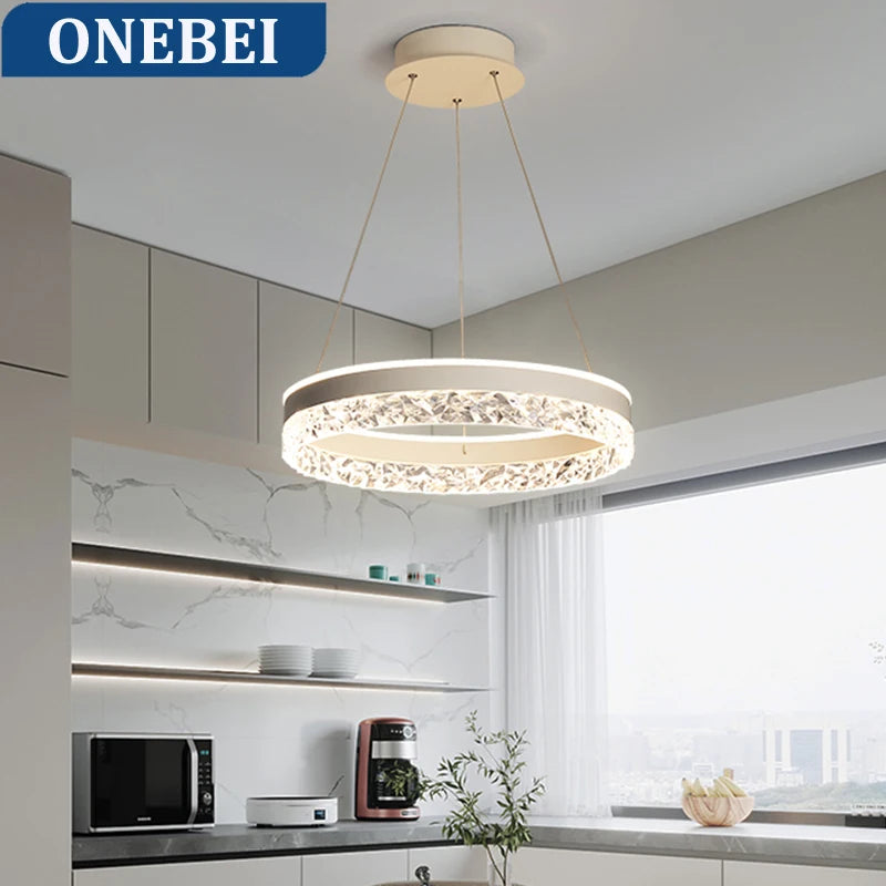 Modern LED Chandelier For Living Room Dining Room Bedroom Study Ring Ceiling Pendant Lamp Lustre Room Decorative Lighting Lamp