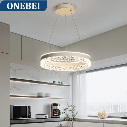Modern LED Chandelier For Living Room Dining Room Bedroom Study Ring Ceiling Pendant Lamp Lustre Room Decorative Lighting Lamp