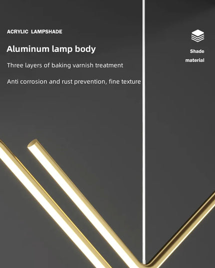 Modern LED irregular long chandelier adjustable chandelier dining room bedroom kitchen home decoration lighting