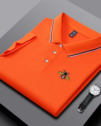 New Embroidered Short Sleeved Polo Shirt for Summer, Comfortable, Cool, Breathable Golf Business Casual Top T-shirt