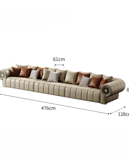 Italian Leather Living Room Sofas Minimalist Luxury Modern Design Sofa Multifunctional Elegant Meuble De Salon Home Furniture