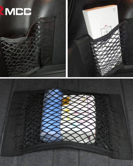 Car Back Rear Trunk Bag Organizer Mesh Net Auto Seat Back Storage Bag Pocket Universal Car Stowing Tidying Elastic String Net