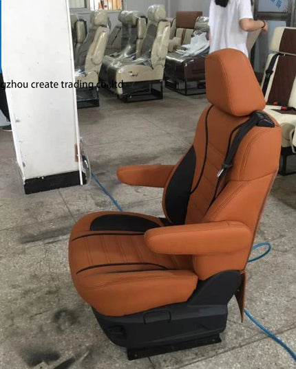 Comfortable Three-Passenger Leather Folding RV Camper Van Sofa Seat Bed Sofa Convertible Into Bed