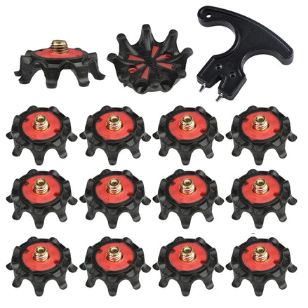 14 Pieces of Golf Metal Threaded Shoe Nails (with Wrench), Anti-slip Traction Nails for Golf Shoes, and Golf Accessories