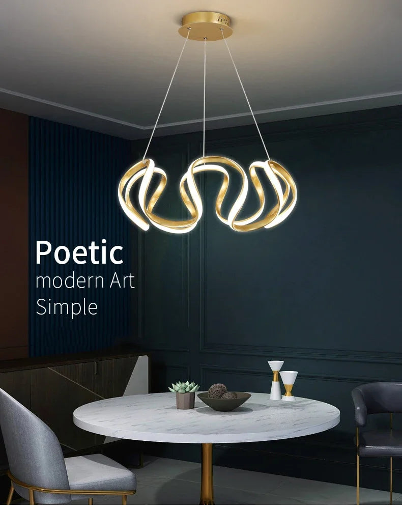 Modern Stylish Lustre LED Chandelier Art Design Pendant Light Living Kitchen Ceiling Lamps Home Room Decoration Lighting Fixture