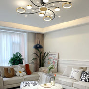 Modern Led Chandelier Gold Aluminum Luxury Pendant Lights For Living Room Bedroom Study Room K9 Crystal Decorative Lamps 90-260V