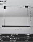 L200cm Black / Dimmable with remote