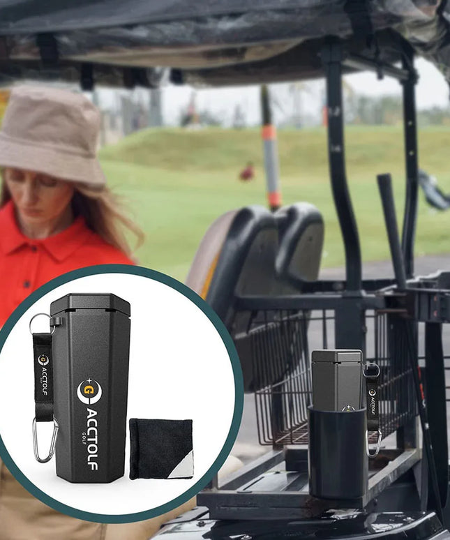 Golf Ball Washer Cleaning Machine With Towel Reusable Cart Cup Holder Portable Golf Bag Cart Cleaner Accessories for Gift