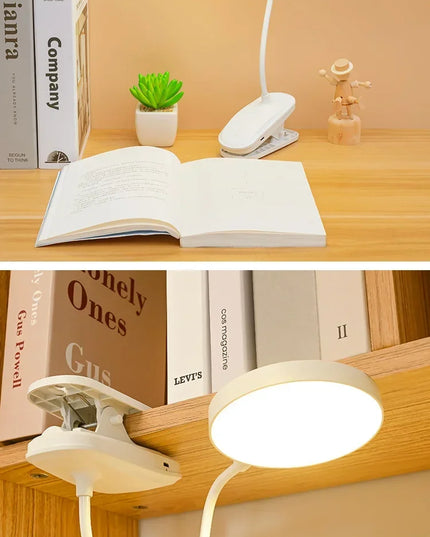 Led Table Lamp USB Rechargeable Night Light With Folding Clamp Study Stand Read Lamp Touch 3 Modes Dimming Eye Protection Light