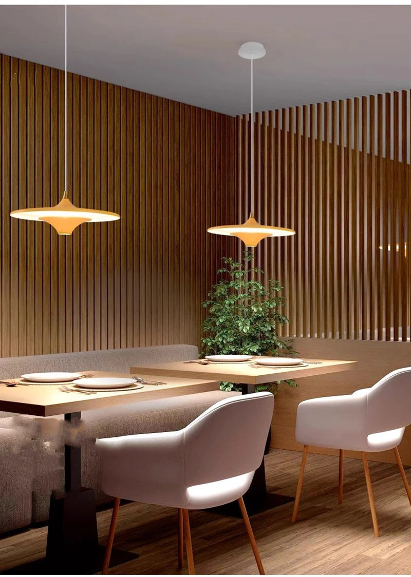 Modern Restaurant LED Chandelier Ceiling Pendant Light Dining Table Hanging Lamp Home Decor 1 Head UFO Indoor Lighting Fixture