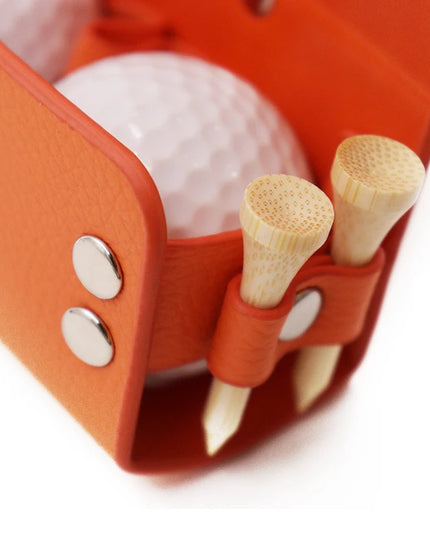 Golf Pouch Bags Travel Case Golf Ball Bag Portable Waist Storage Bag PU Leather For 2Pcs Golf Balls Holds  And 4 Golf Tees Bag