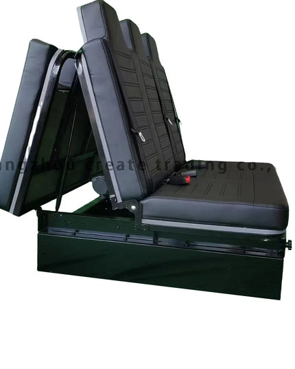 Comfortable Three-Passenger Leather Folding RV Camper Van Sofa Seat Bed Sofa Convertible Into Bed