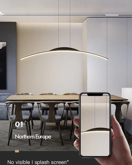 Modern LED Chandelier for Dining Room Kitchen Bar Living Bedroom Ceiling Pendant Lamp Black Simple Design Chandelier Light