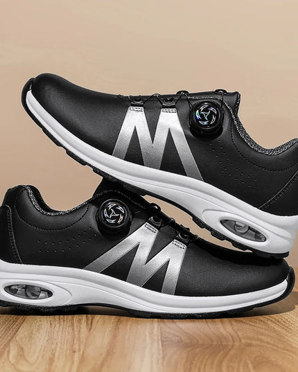 Golf Shoes Air Cushion Men Sports Running Driving Shoes Breathable Lightweight Comfortable Athletic Nonskid Rotating Sneakers