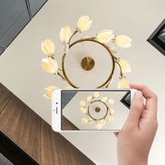 Modern Luxury French Creamy Wind Ceramic Chandelier Living Dining Room Bedroom Led Pendant Lamp Home Decor Hanging Light Fixture