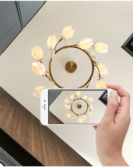 Modern Luxury French Creamy Wind Ceramic Chandelier Living Dining Room Bedroom Led Pendant Lamp Home Decor Hanging Light Fixture