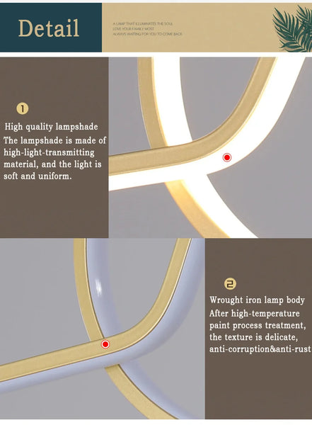 Modern LED Ceiling Chandelier Dining Table Indoor Lighting Chandeliers Kitchen Pendant Light Living Room Decoration Hanging Lamp