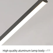 Modern LED Chandelier Featuring Minimalist Linear Panel Design 80/100cm Textured Pendant Light For Dining Rooms Bedrooms  Studie