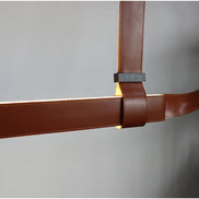 Modern LED Leather Chandelier Minimalist long chandelier For Living Room Kitchen Island Decor Dining Table Hanging Lamp fixtures