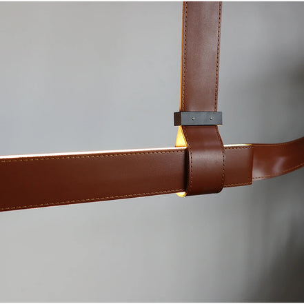 Modern LED Leather Chandelier Minimalist long chandelier For Living Room Kitchen Island Decor Dining Table Hanging Lamp fixtures