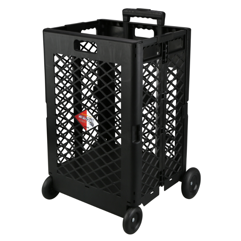 Grid trolley large-capacity plastic folding shopping cart four-wheel plastic folding luggage cart shopping trolley