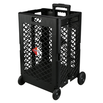 Grid trolley large-capacity plastic folding shopping cart four-wheel plastic folding luggage cart shopping trolley
