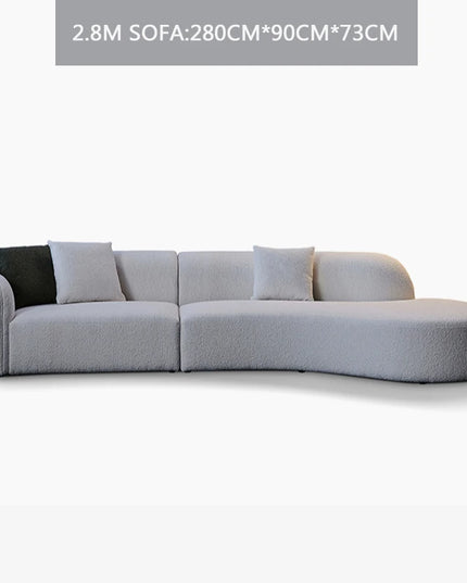 curved sofa modern minimalist living room large apartment concubine light luxuryinsWind shaped corner fabric sofa
