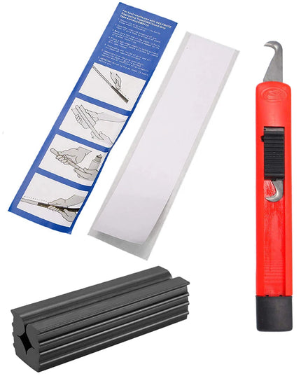 Complete Golf Club Grip Repair Kit with 13 Grip Tape Strips Rubber Clamp and Hook Blade for Easy Regripping