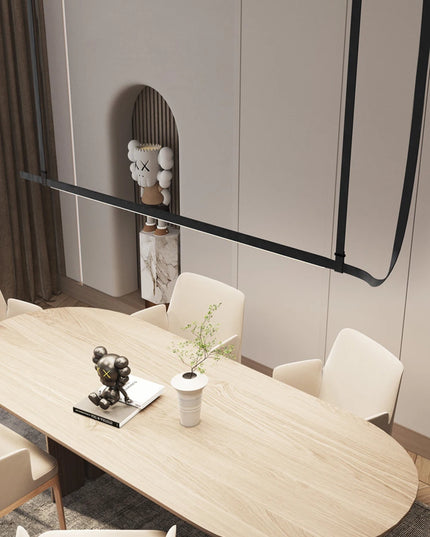 Modern LED Leather Chandelier Minimalist long chandelier For Living Room Kitchen Island Decor Dining Table Hanging Lamp fixtures
