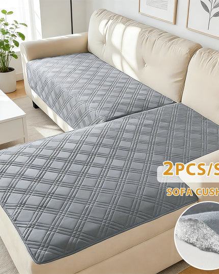 1 Set Water-repellent Geometric Sofa Cushion Grey Non-Slip Mat Blanket Living Room Universal Sofa Covers 90*160&90*210