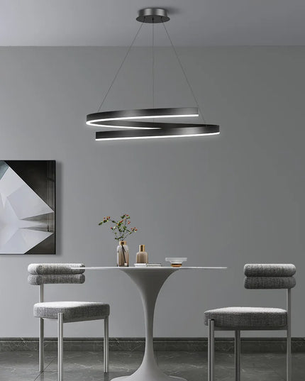 Modern LED spiral chandelier is suitable for living room dining room bedroom study villa home decoration lighting room decoratio