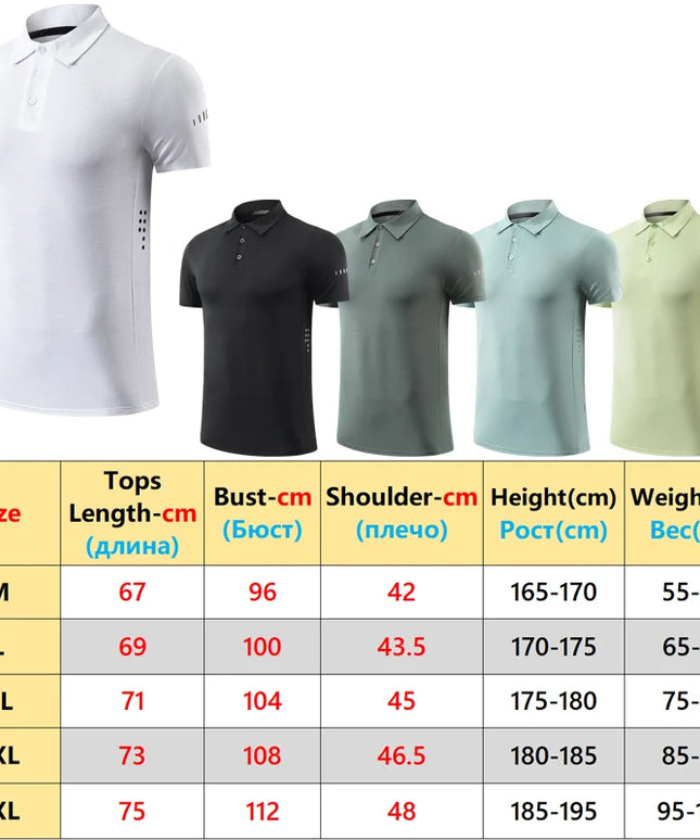 Golf Lapel Sport Short Sleeve Outdoor Trainning Reflective Running Breathable Tee Solid Quality Tennis Gym Fashion Jerseys