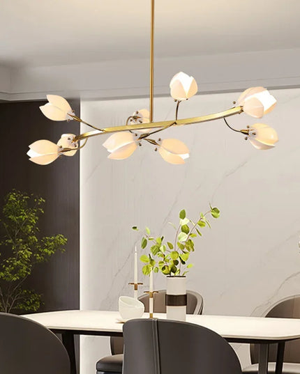 Modern Luxury French Creamy Wind Ceramic Chandelier Living Dining Room Bedroom Led Pendant Lamp Home Decor Hanging Light Fixture