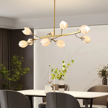 Modern Luxury French Creamy Wind Ceramic Chandelier Living Dining Room Bedroom Led Pendant Lamp Home Decor Hanging Light Fixture