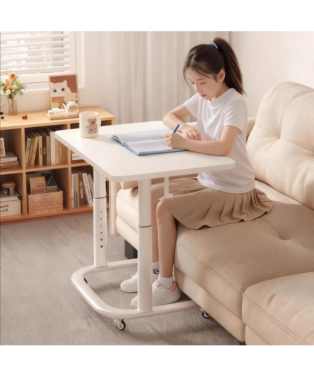 Height-adjustable Stone Study Desk Simple Movable Bedside Sofa Side Table for Balcony Bedroom Small Apartment