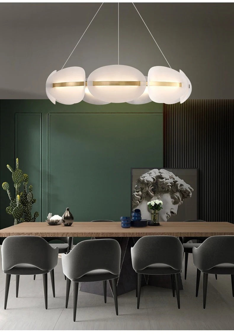 Modern leaf chandelier luxury designer Acrylic ring light Dining Room Home Bedroom Kitchen Hanging Lights Decor sofa living room