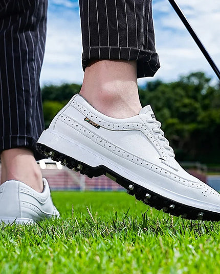 Golf Sports Shoes Men Waterproof high-Quality Leather Golf Competition Sports Shoes Formal Shoes Golf Course Men Training Shoes