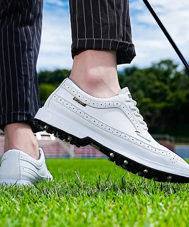 Golf Sports Shoes Men Waterproof high-Quality Leather Golf Competition Sports Shoes Formal Shoes Golf Course Men Training Shoes