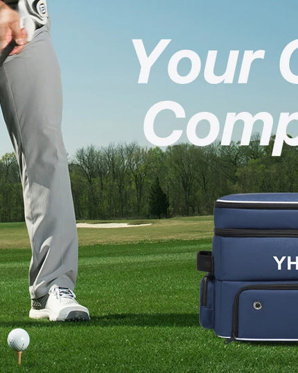 Golf Trunk Organizer Golf Shoes Bag With Large Golf Storage Box for Balls Tees Clothes Gloves Accessories ﻿with Shoe Compartment