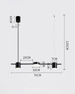 3 heads black / Remote Control / 110V|Warm Light|China Mainland