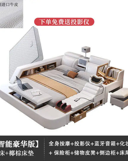 Comforter Mattresses Double Bed Luxury Organizer Bedframe Headboards Double Bed Bedroom Smart Camas De Dormitorio Furniture Home