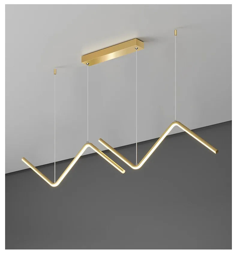 Modern LED irregular long chandelier adjustable chandelier dining room bedroom kitchen home decoration lighting