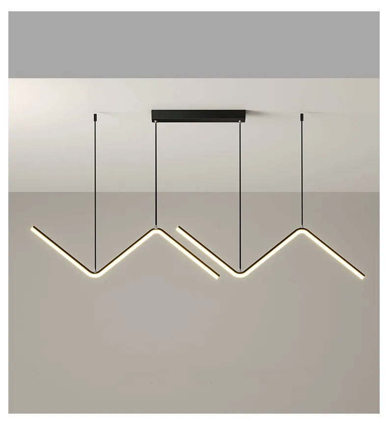 Modern LED irregular long chandelier adjustable chandelier dining room bedroom kitchen home decoration lighting