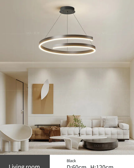 Modern LED spiral chandelier is suitable for living room dining room bedroom study villa home decoration lighting room decoratio